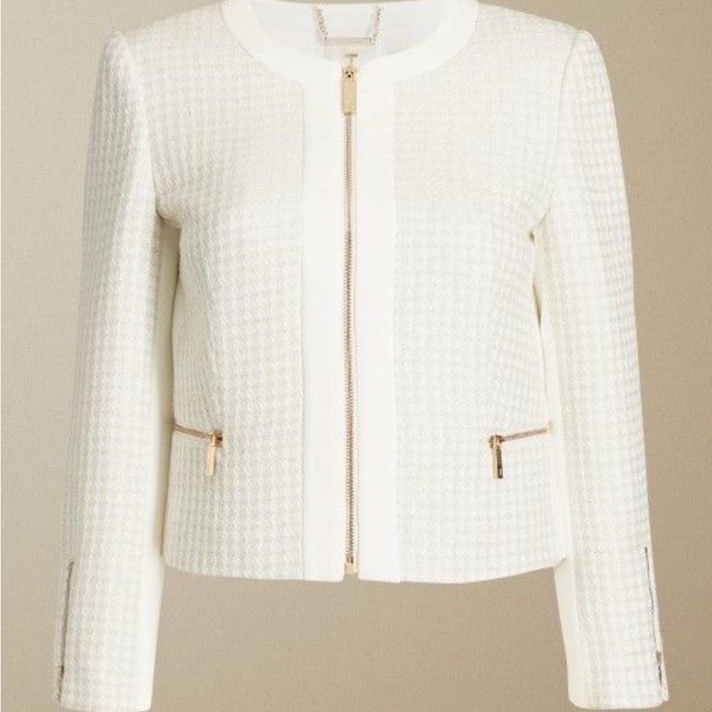 TED BAKER metallic tweed boucle smart formal dressy suit jacket blazer work 3=8